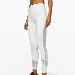 Lululemon White Mesh High Rise Leggings